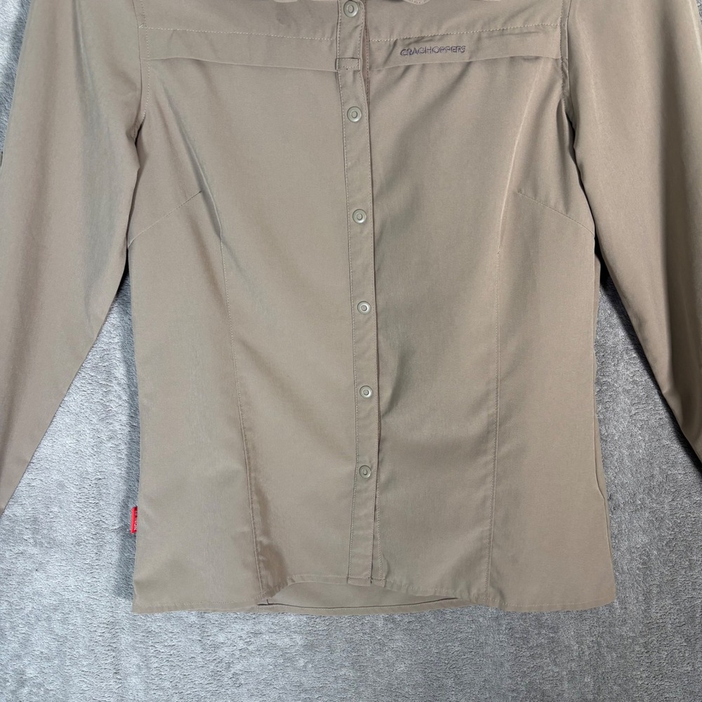 Craghoppers Womens NosiLife Insect Shield Hiking Shirt Tan US 4 Snaps Buttons - Picture 7 of 16